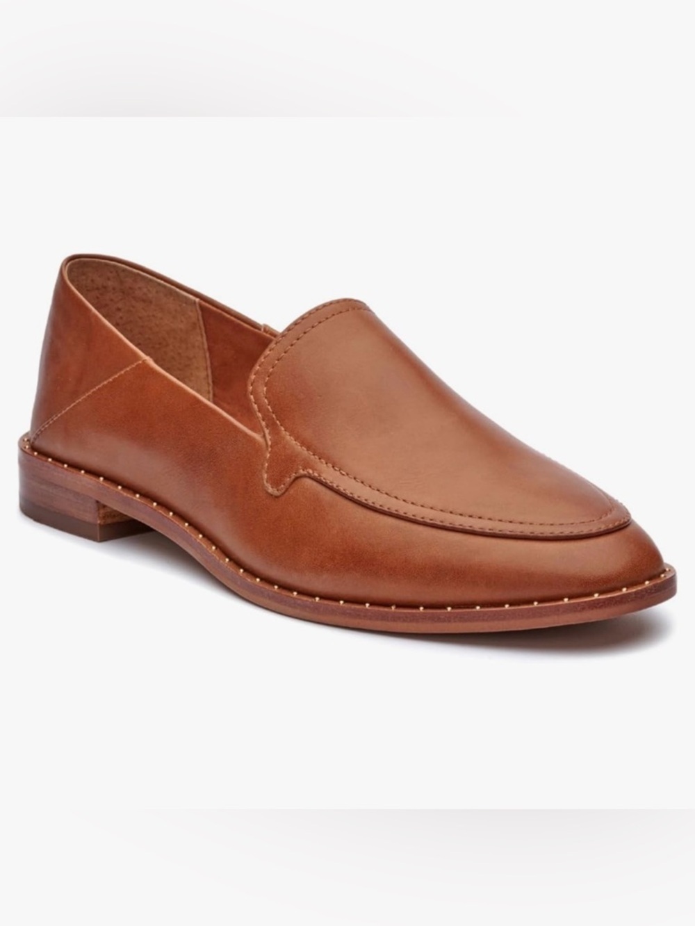 Vince Camuto Cretinian Leather Loafer Flat, Slip On, Color Warm Caramel, Size 9M
